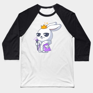 Cute bunny king wearing king clothes and crown Baseball T-Shirt